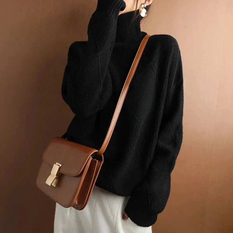 Yuria | Women’s Ribbed Knit Turtleneck Sweater